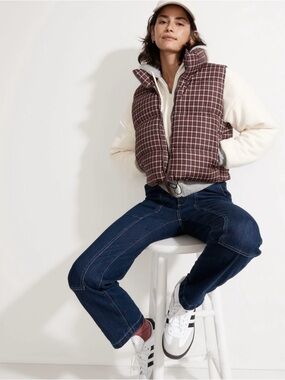 Madewell Plaid Puffer Vest